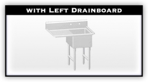 one tub sink with left drainboard