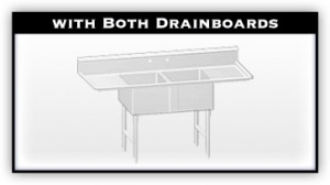 Sink 2 Tub Drainboard on Right and Left