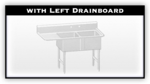 Sink 2 Tub left Drainboard