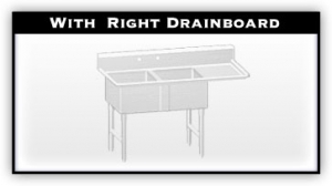 Sink 2 Tub right Drainboard