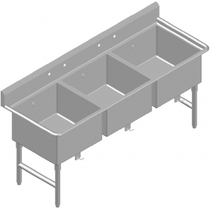 3 Tub Stainless Steel Sink