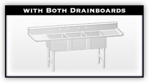 3 Sink Tub with Drainboard on both sides
