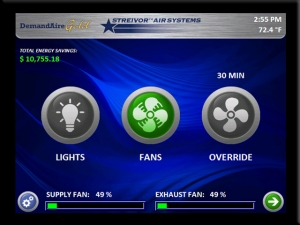 DemandAire Gold Demand Ventilation Control HMI Screen
