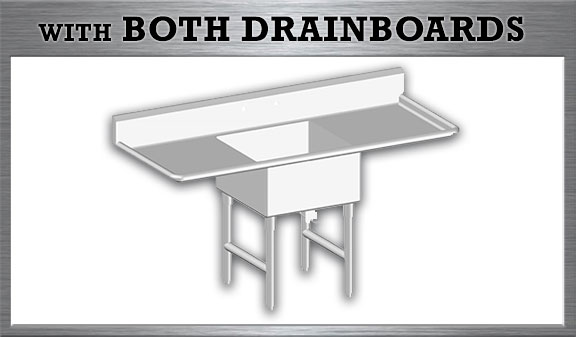 One Tub Sink with Both Drainboards