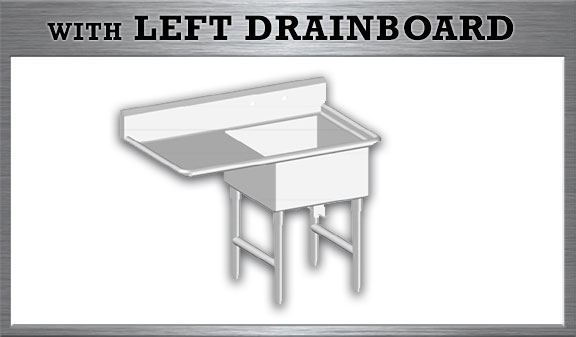 One Tub Sink with Left Drainboard
