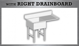 One Tub Sink with Right Drainboard