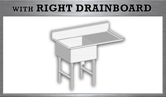 One Tub Sink with Right Drainboard