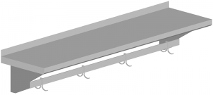 Stainless Steel Potrack with Shelf
