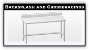 Stainless Steel Tables with Backsplash