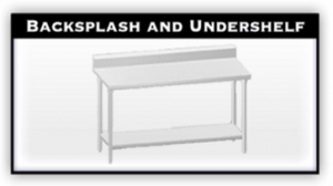 Stainless Steel Table with Backsplash and Undershelf