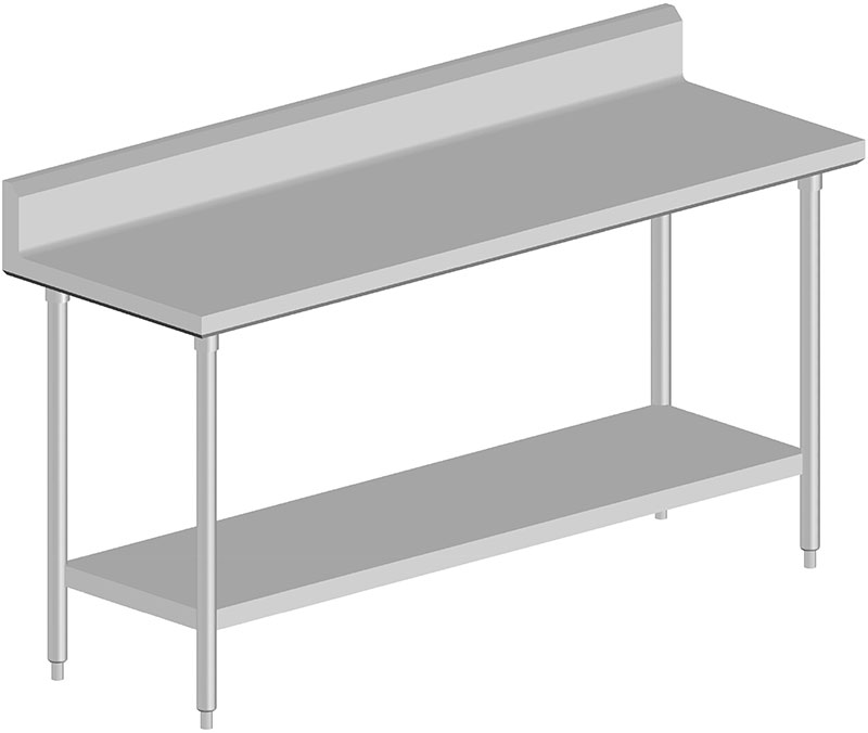 Work Table with backsplash and Undershelf