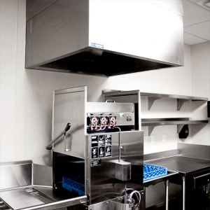 Commercial Kitchen Dish Machine Open 3 Sides