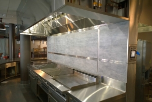 Hood and Utility Cabinet System with Custom Tile for Google SAS