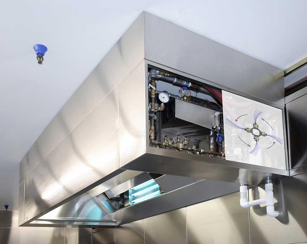 UV Hood with Rotating Water Wash